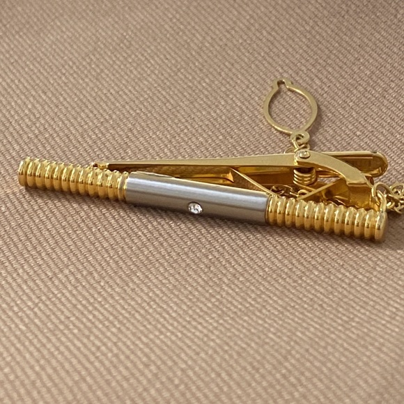 Simulated Diamond Tie Clasp - Picture 3 of 3